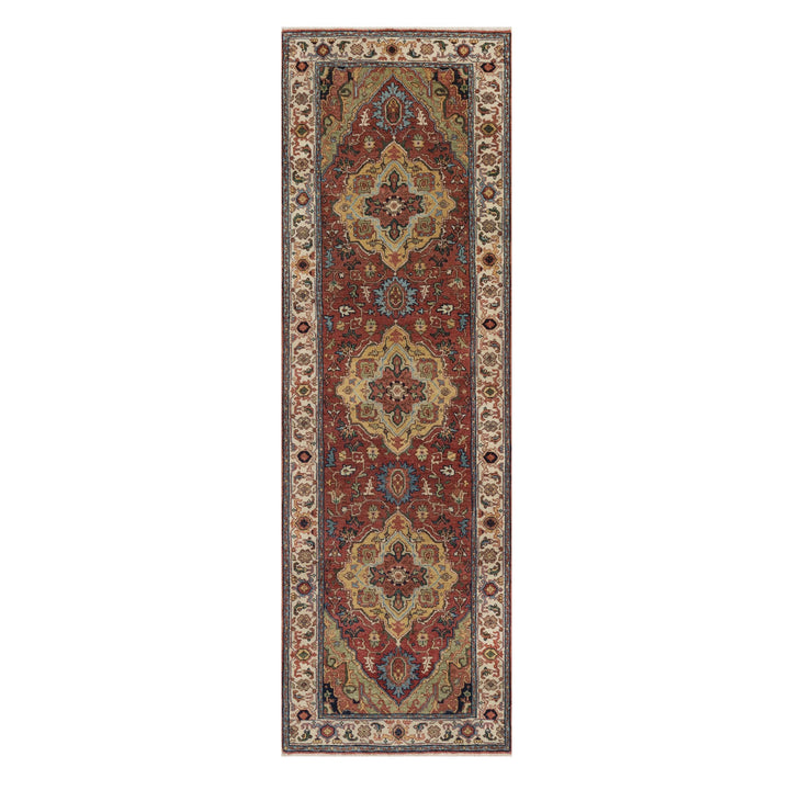 2'6" x 8'2" New Hand Knotted Red Wool Runner Oriental Rug - MOA10291372