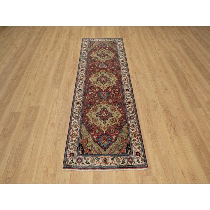 2'6" x 8'2" New Hand Knotted Red Wool Runner Oriental Rug - MOA10291372