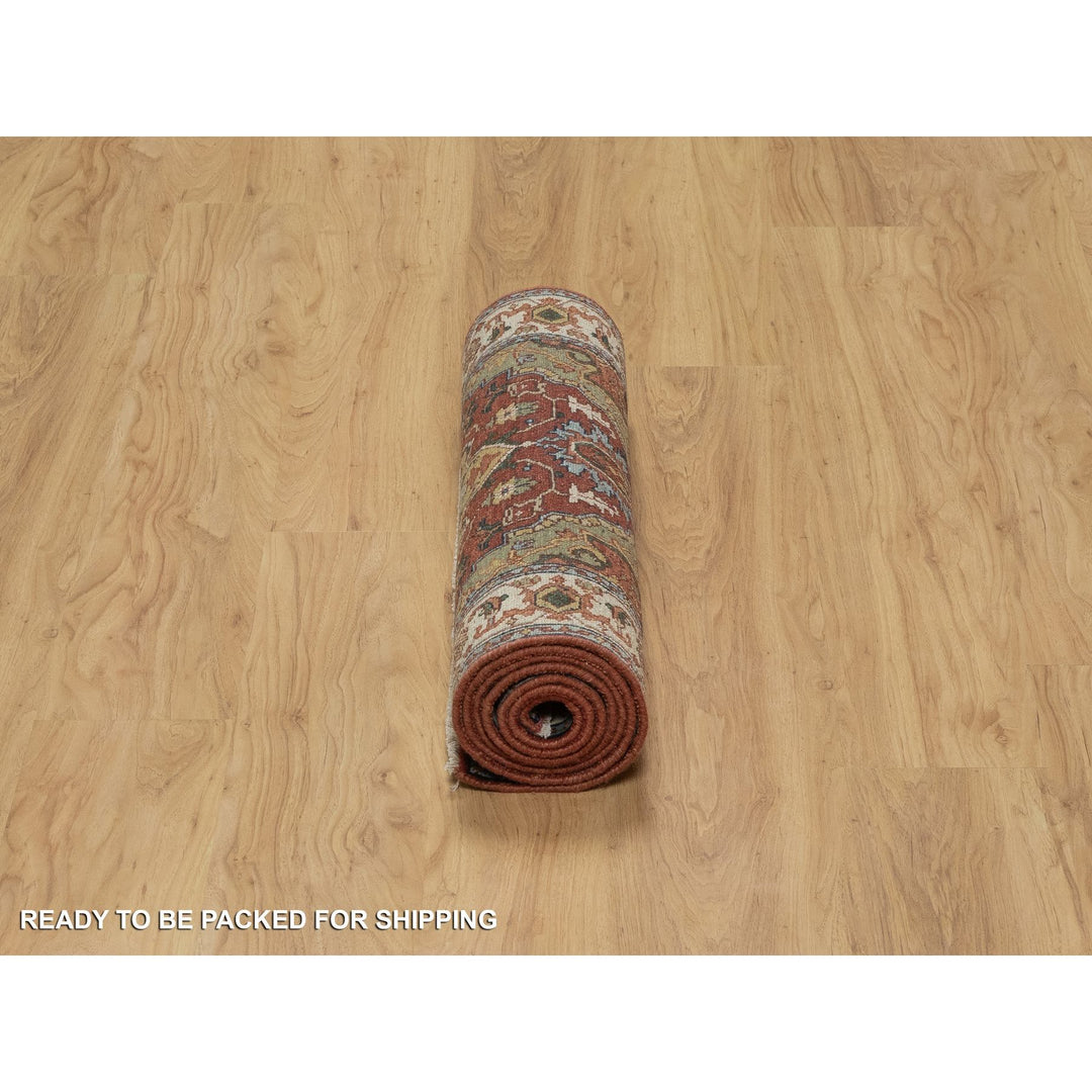 2'6" x 8'2" New Hand Knotted Red Wool Runner Oriental Rug - MOA10291372