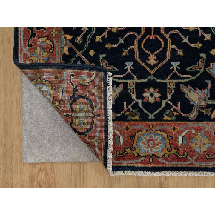 3'3" x 5'3" New Hand Knotted Blue Wool Rectangle Oriental Rug - MOA10291373