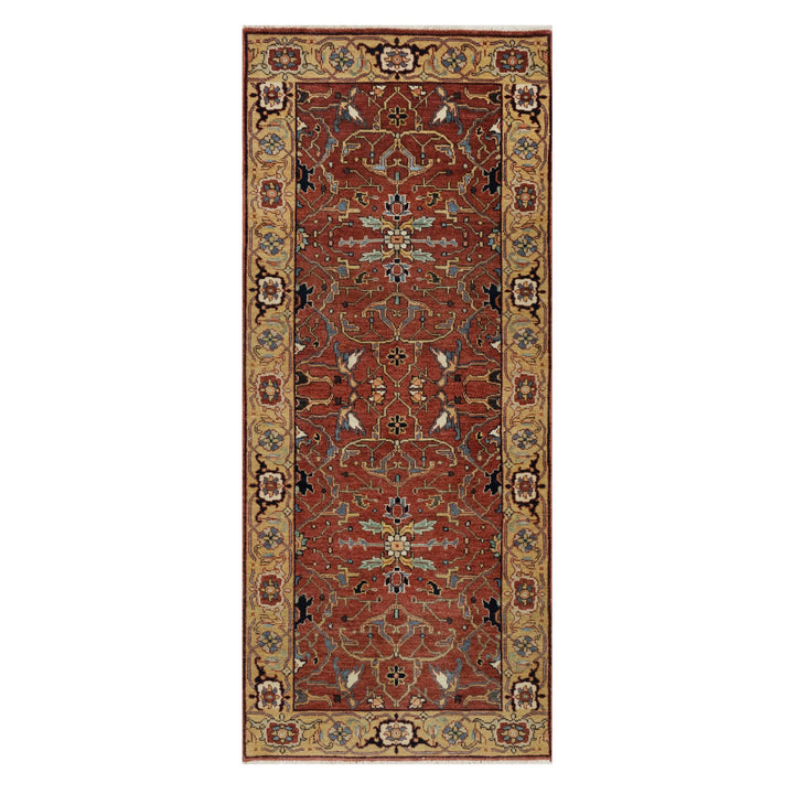 2'6" x 6'1" New Hand Knotted Red Wool Runner Oriental Rug - MOA10291374