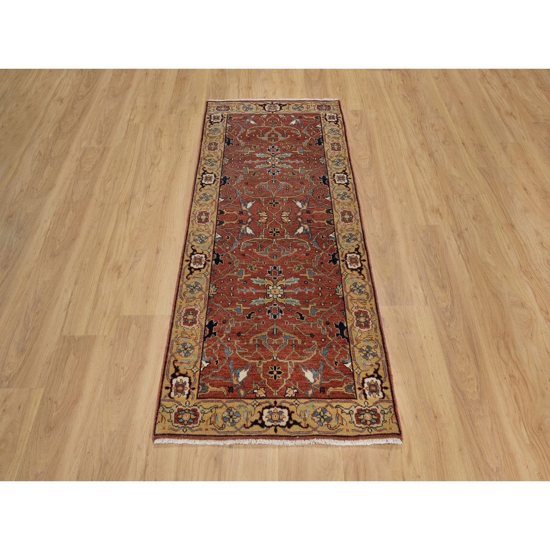 2'6" x 6'1" New Hand Knotted Red Wool Runner Oriental Rug - MOA10291374
