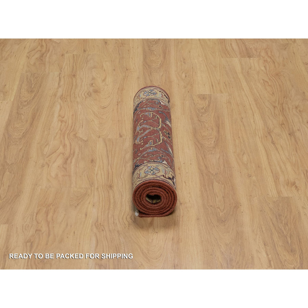 2'6" x 6'1" New Hand Knotted Red Wool Runner Oriental Rug - MOA10291374