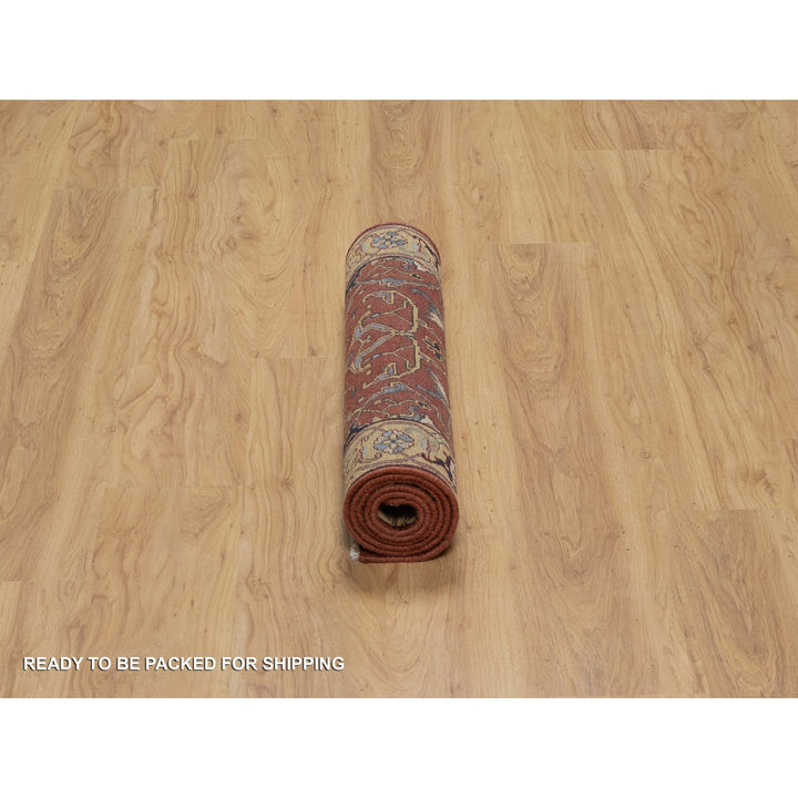2'6" x 6'1" New Hand Knotted Red Wool Runner Oriental Rug - MOA10291374
