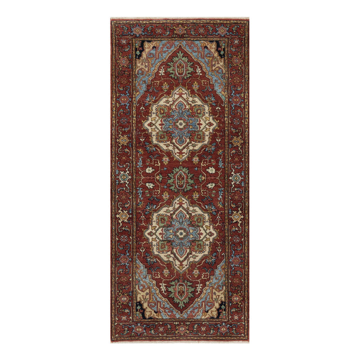 2'8" x 3'3" New Hand Knotted Red Wool Runner Oriental Rug - MOA10291375