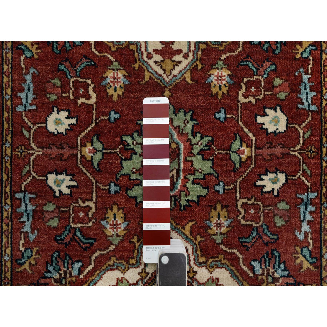 2'8" x 3'3" New Hand Knotted Red Wool Runner Oriental Rug - MOA10291375