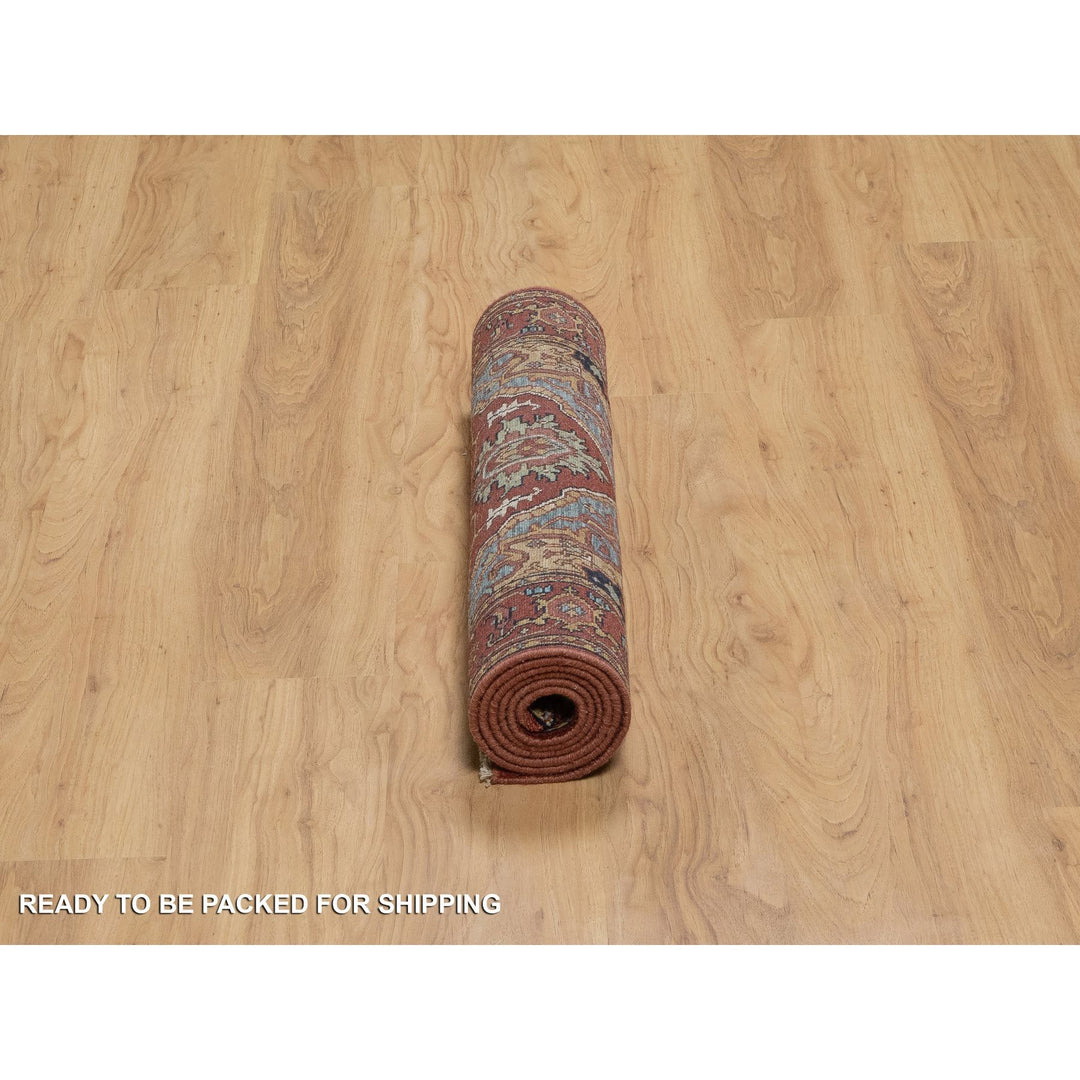 2'8" x 3'3" New Hand Knotted Red Wool Runner Oriental Rug - MOA10291375