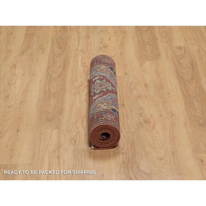 2'8" x 3'3" New Hand Knotted Red Wool Runner Oriental Rug - MOA10291375