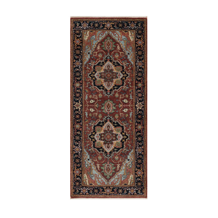 2'8" x 6'2" New Hand Knotted Red Wool Runner Oriental Rug - MOA10291377