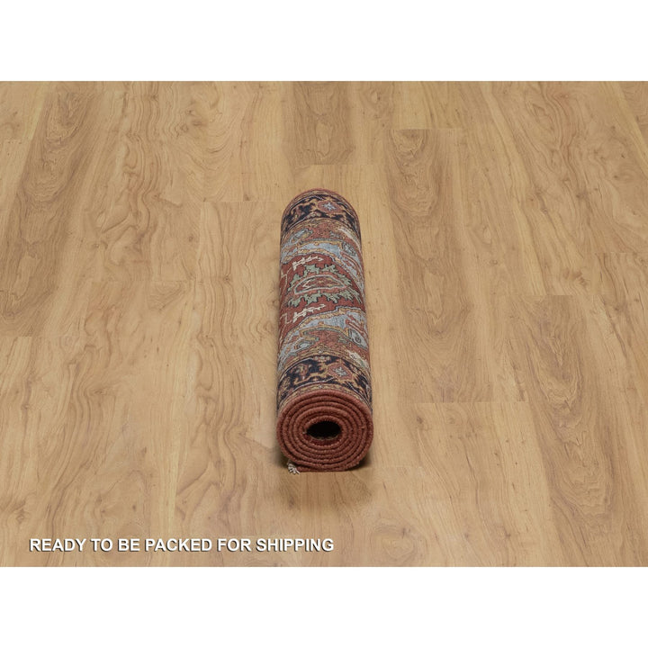 2'8" x 6'2" New Hand Knotted Red Wool Runner Oriental Rug - MOA10291377