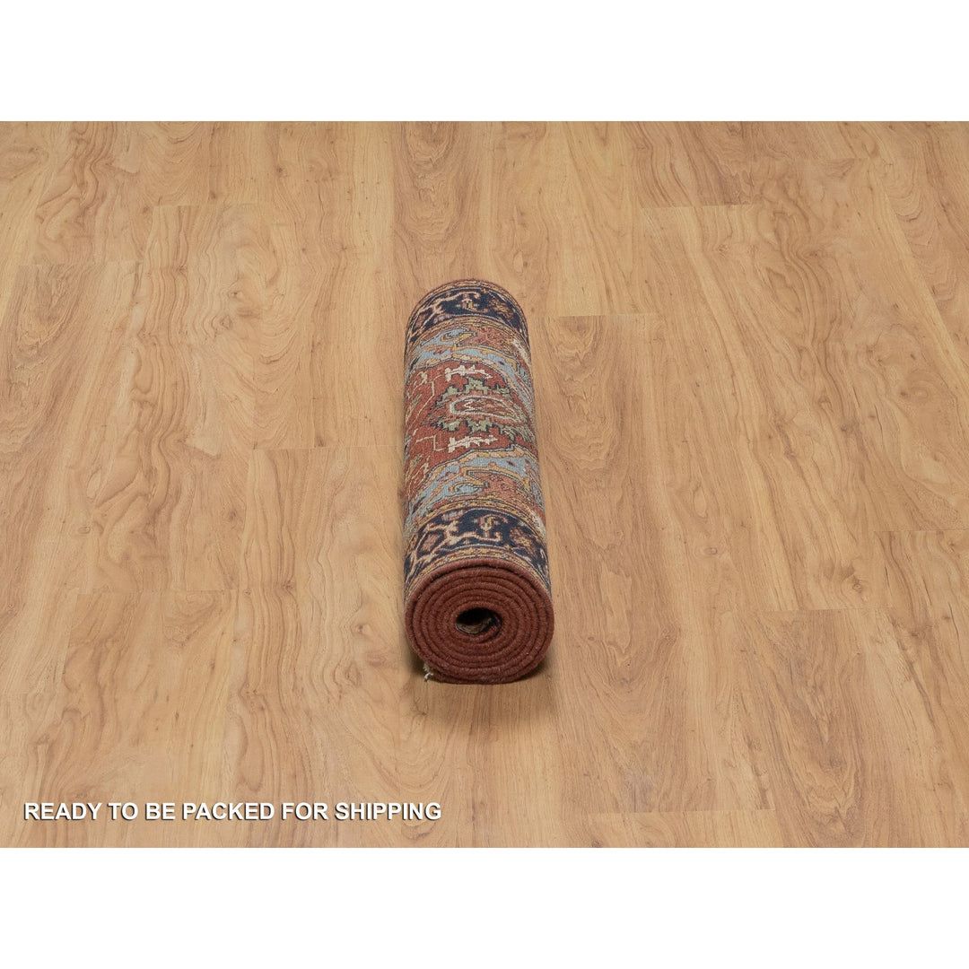 2'7" x 8'1" New Hand Knotted Red Wool Runner Oriental Rug - MOA10291378