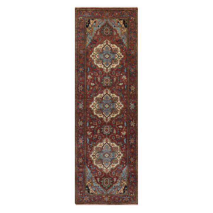 2'7" x 8'2" New Hand Knotted Red Wool Runner Oriental Rug - MOA10291380