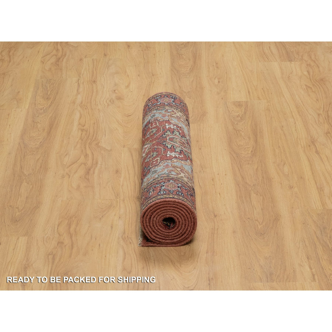 2'7" x 8'2" New Hand Knotted Red Wool Runner Oriental Rug - MOA10291380