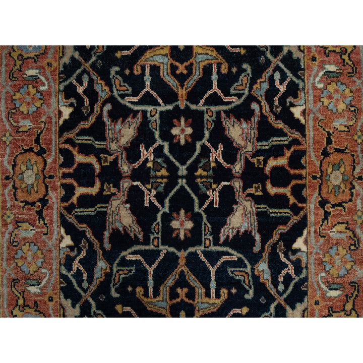 2'6" x 6'2" New Hand Knotted Blue Wool Runner Oriental Rug - MOA10291381