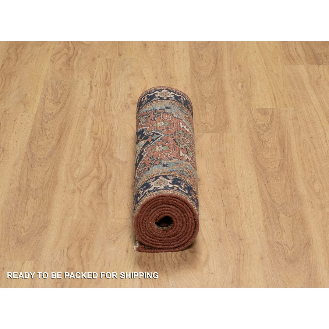 2'7" x 10'1" New Hand Knotted Red Wool Runner Oriental Rug - MOA10291382
