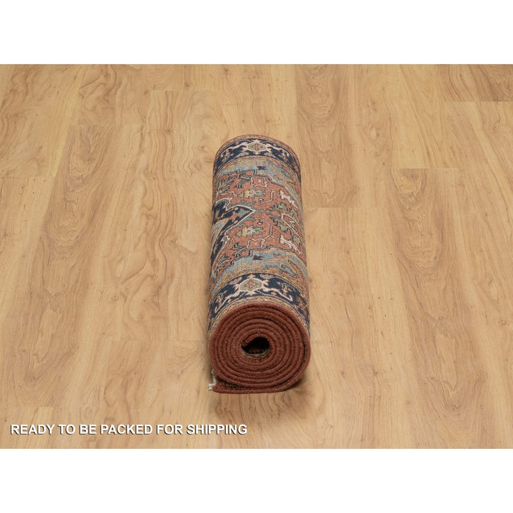 2'7" x 10'1" New Hand Knotted Red Wool Runner Oriental Rug - MOA10291382