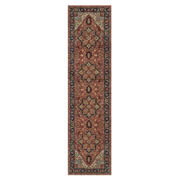 2'7" x 10'2" New Hand Knotted Red Wool Runner Oriental Rug - MOA10291383
