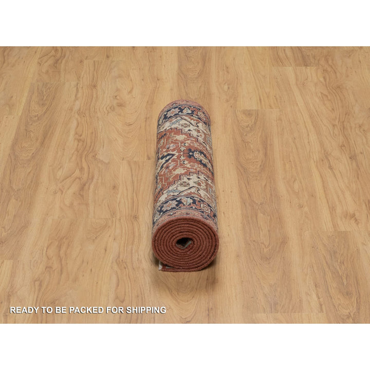 2'7" x 10'2" New Hand Knotted Red Wool Runner Oriental Rug - MOA10291383