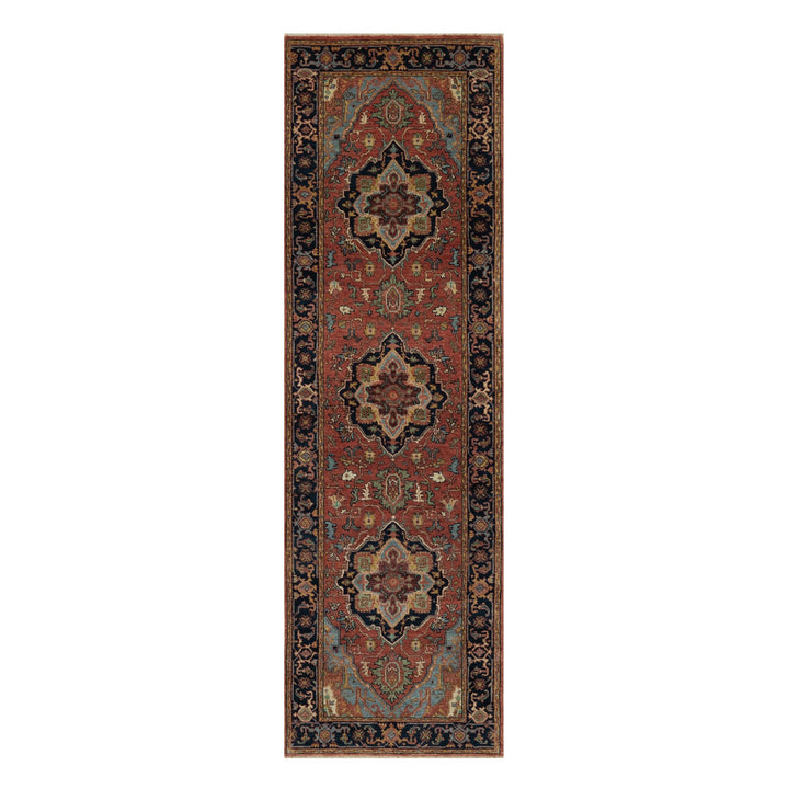 2'6" x 8'3" New Hand Knotted Red Wool Runner Oriental Rug - MOA10291384