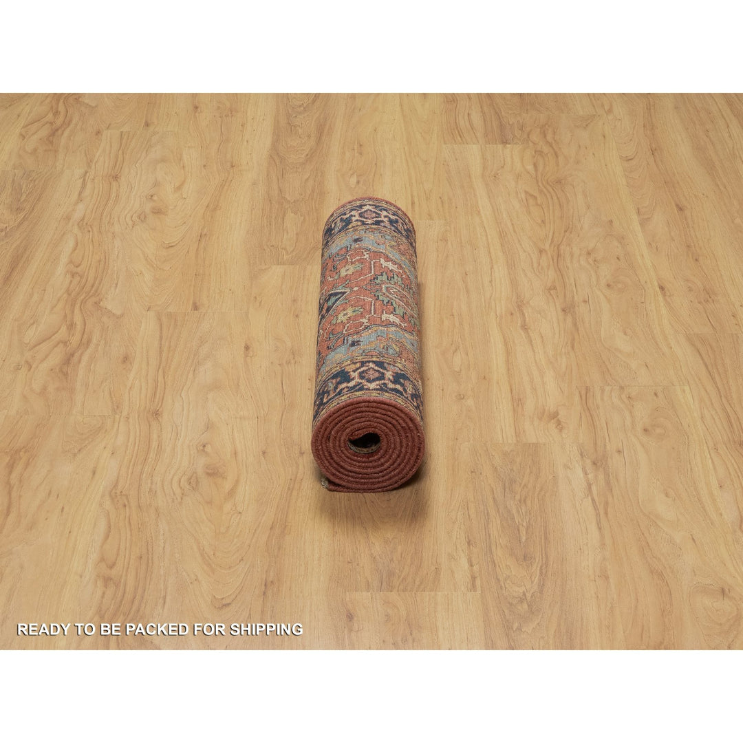 2'6" x 8'3" New Hand Knotted Red Wool Runner Oriental Rug - MOA10291384