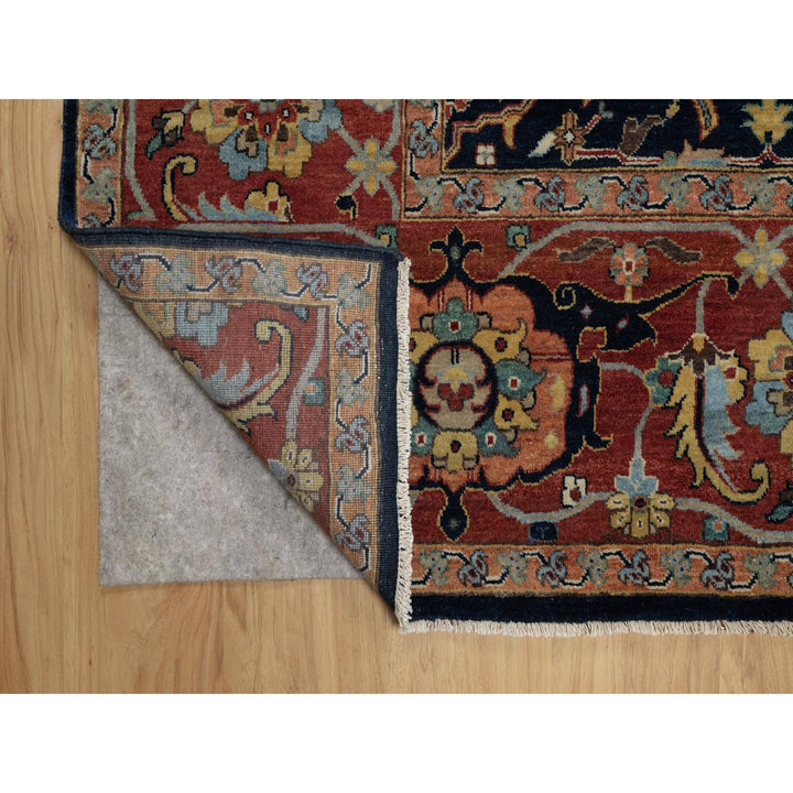 8'11" x 12'2" New Hand Knotted Blue Wool Rectangle Oriental Rug - MOA10291385