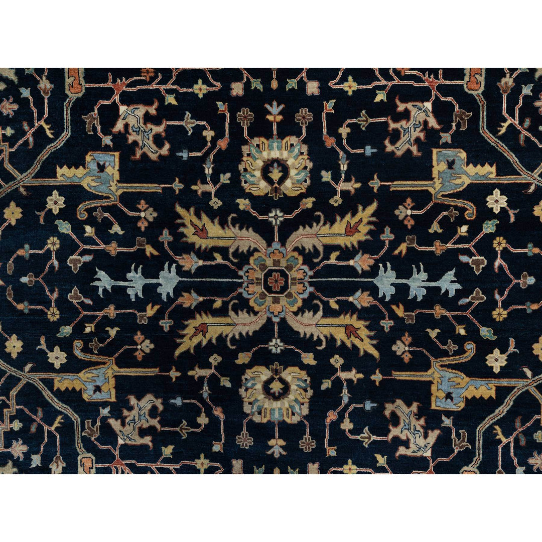 8'11" x 12'2" New Hand Knotted Blue Wool Rectangle Oriental Rug - MOA10291385