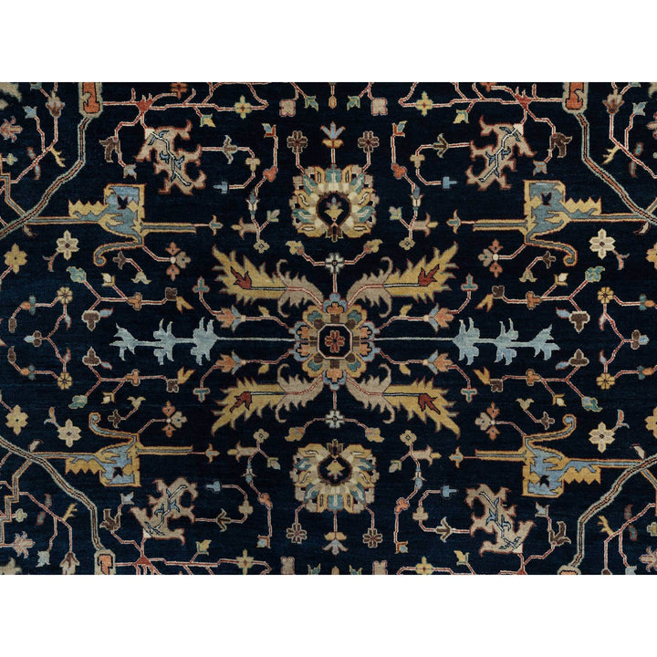 8'11" x 12'2" New Hand Knotted Blue Wool Rectangle Oriental Rug - MOA10291385