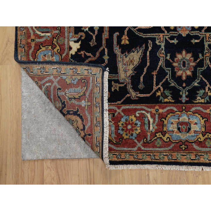 4'2" x 12'2" New Hand Knotted Blue Wool Runner Oriental Rug - MOA10291386