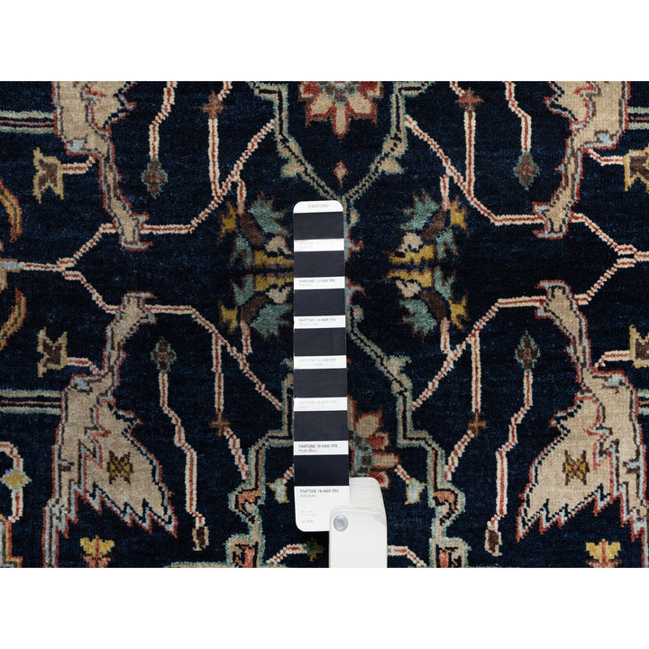 4'2" x 12'2" New Hand Knotted Blue Wool Runner Oriental Rug - MOA10291386