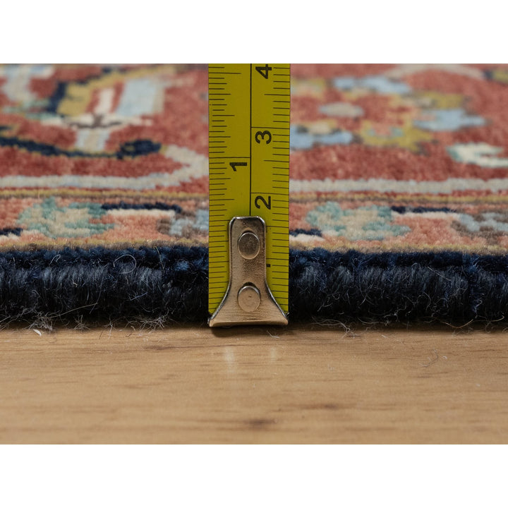 4'2" x 12'2" New Hand Knotted Blue Wool Runner Oriental Rug - MOA10291386