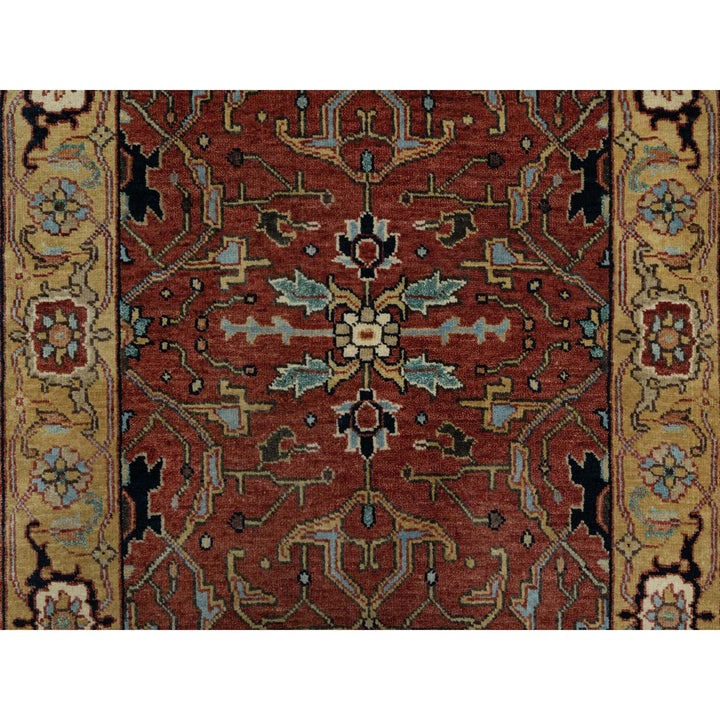 2'8" x 14'1" New Hand Knotted Red Wool Runner Oriental Rug - MOA10291387