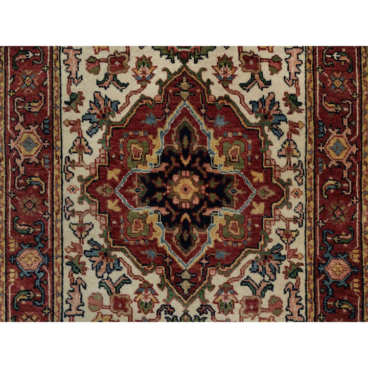 2'8" x 14'3" New Hand Knotted Ivory Wool Runner Oriental Rug - MOA10291388