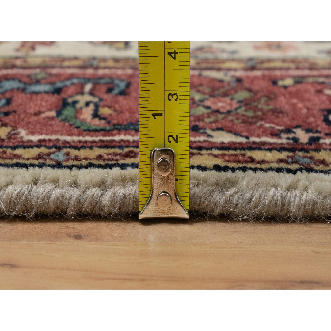 2'8" x 14'3" New Hand Knotted Ivory Wool Runner Oriental Rug - MOA10291388