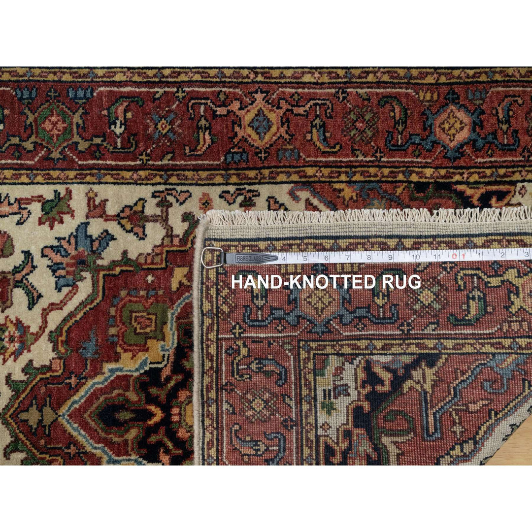 2'8" x 14'3" New Hand Knotted Ivory Wool Runner Oriental Rug - MOA10291388