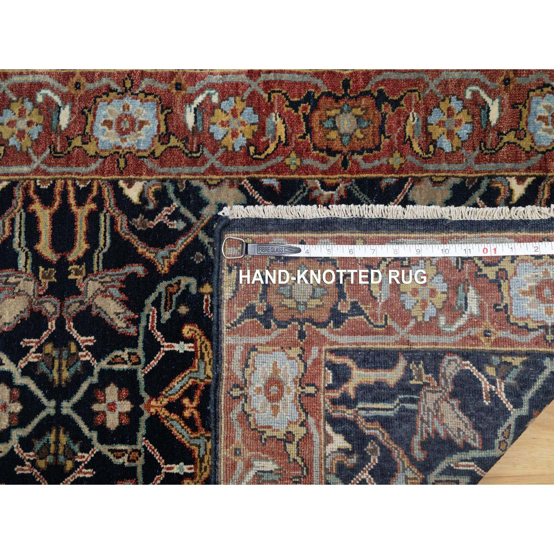 2'6" x 22'0" New Hand Knotted Blue Wool Runner Oriental Rug - MOA10291389