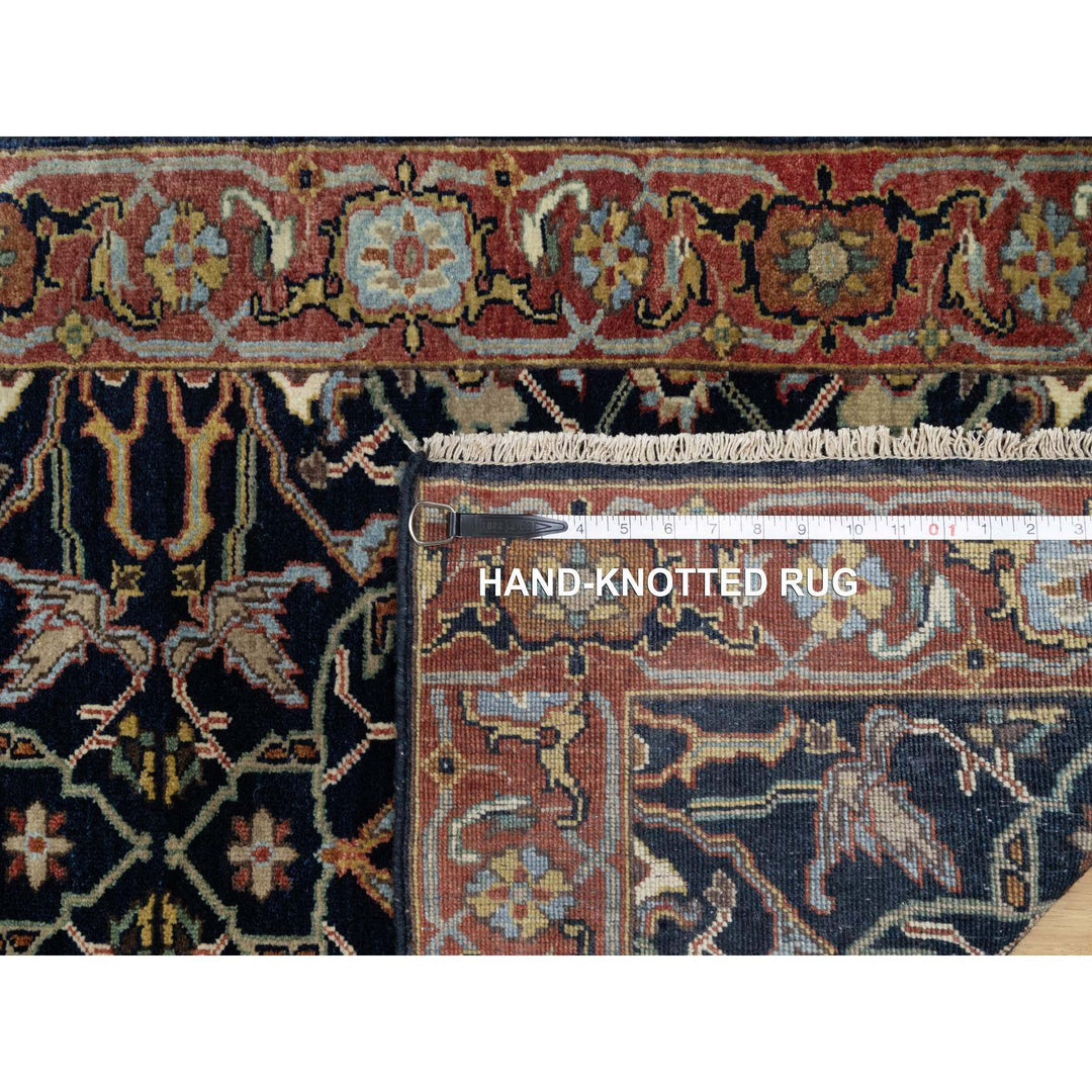 2'7" x 18'1" New Hand Knotted Blue Wool Runner Oriental Rug - MOA10291390