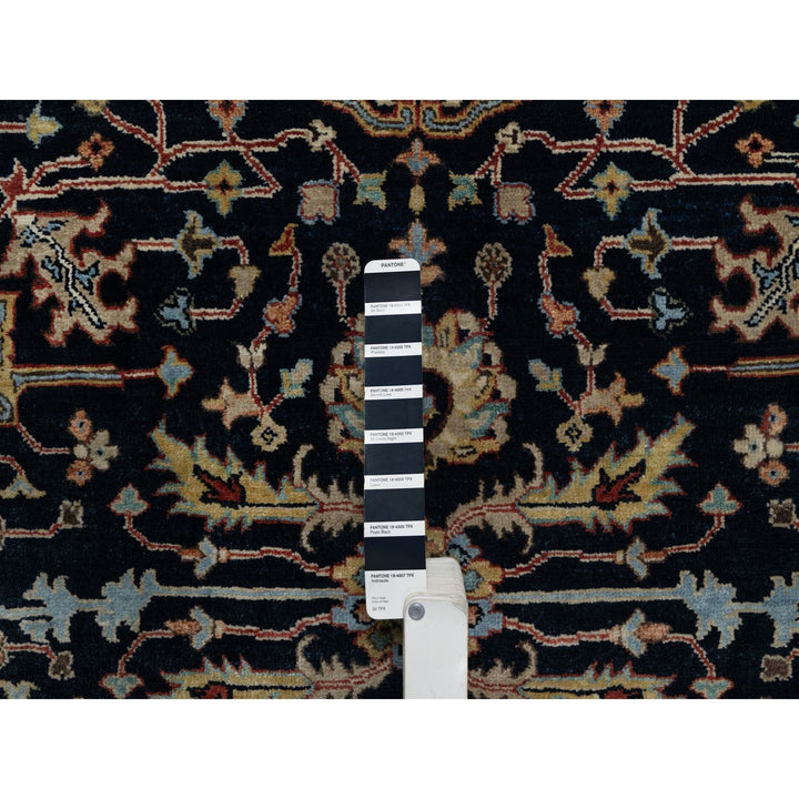 6'0" x 6'0" New Hand Knotted Blue Wool Round Oriental Rug - MOA10291391