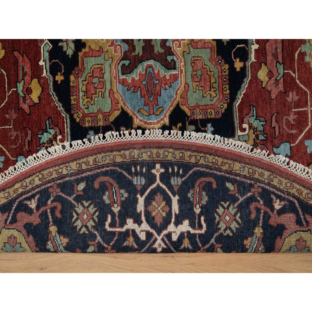 6'2" x 6'2" New Hand Knotted Red Wool Round Oriental Rug - MOA10291392