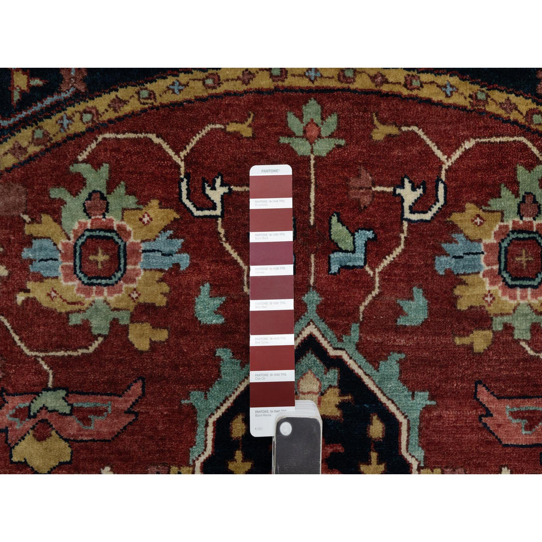6'2" x 6'2" New Hand Knotted Red Wool Round Oriental Rug - MOA10291392