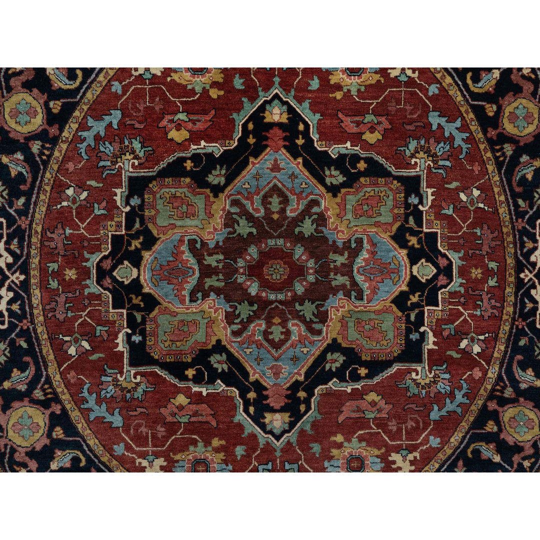 6'2" x 6'2" New Hand Knotted Red Wool Round Oriental Rug - MOA10291392