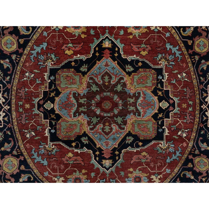 6'2" x 6'2" New Hand Knotted Red Wool Round Oriental Rug - MOA10291392