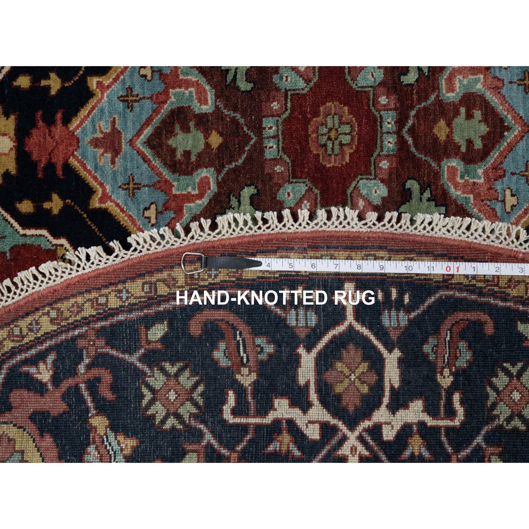 6'2" x 6'2" New Hand Knotted Red Wool Round Oriental Rug - MOA10291392