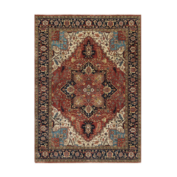 5'2" x 7'2" New Hand Knotted Red Wool Rectangle Oriental Rug - MOA10291393