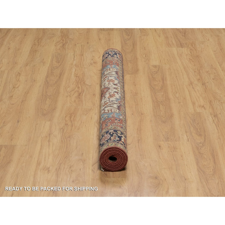 5'2" x 7'2" New Hand Knotted Red Wool Rectangle Oriental Rug - MOA10291393