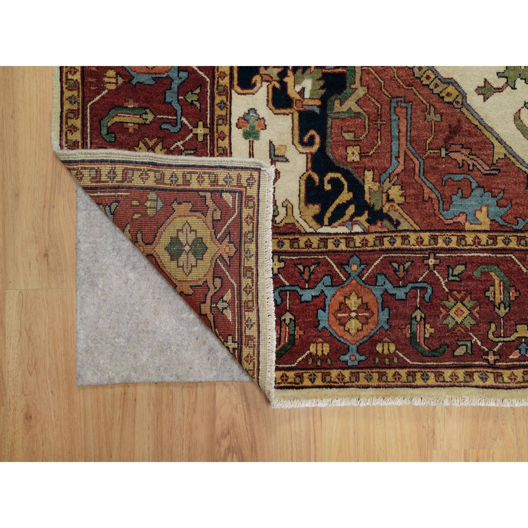 6'2" x 9'1" New Hand Knotted Ivory Wool Rectangle Oriental Rug - MOA10291394