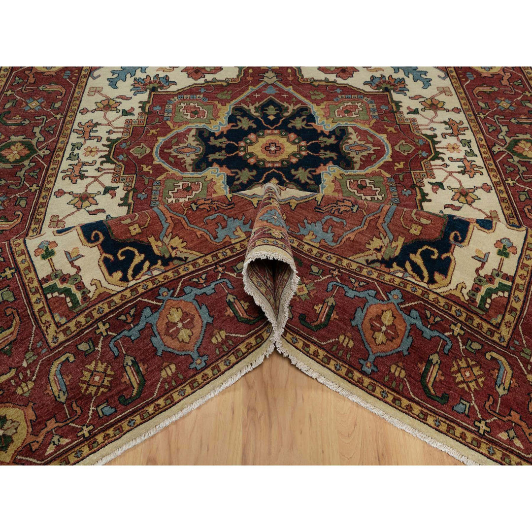 6'2" x 9'1" New Hand Knotted Ivory Wool Rectangle Oriental Rug - MOA10291394