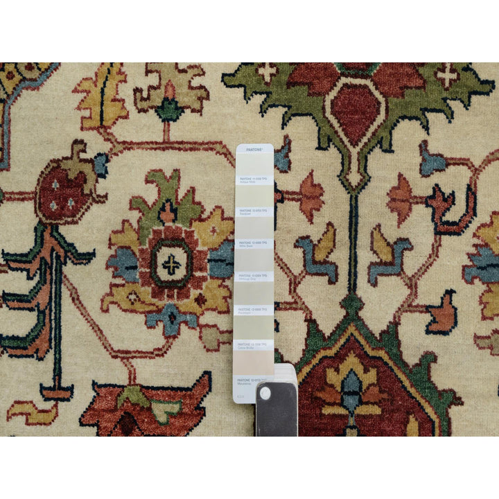 6'2" x 9'1" New Hand Knotted Ivory Wool Rectangle Oriental Rug - MOA10291394