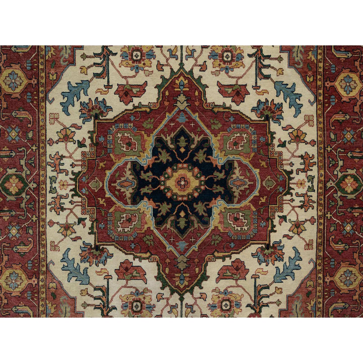 6'2" x 9'1" New Hand Knotted Ivory Wool Rectangle Oriental Rug - MOA10291394