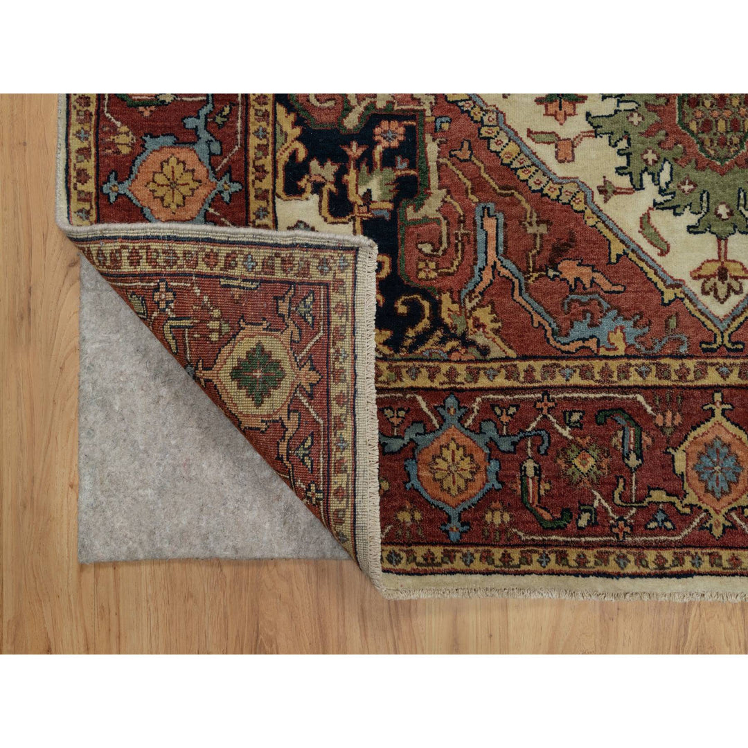5'1" x 7'2" New Hand Knotted Ivory Wool Rectangle Oriental Rug - MOA10291395