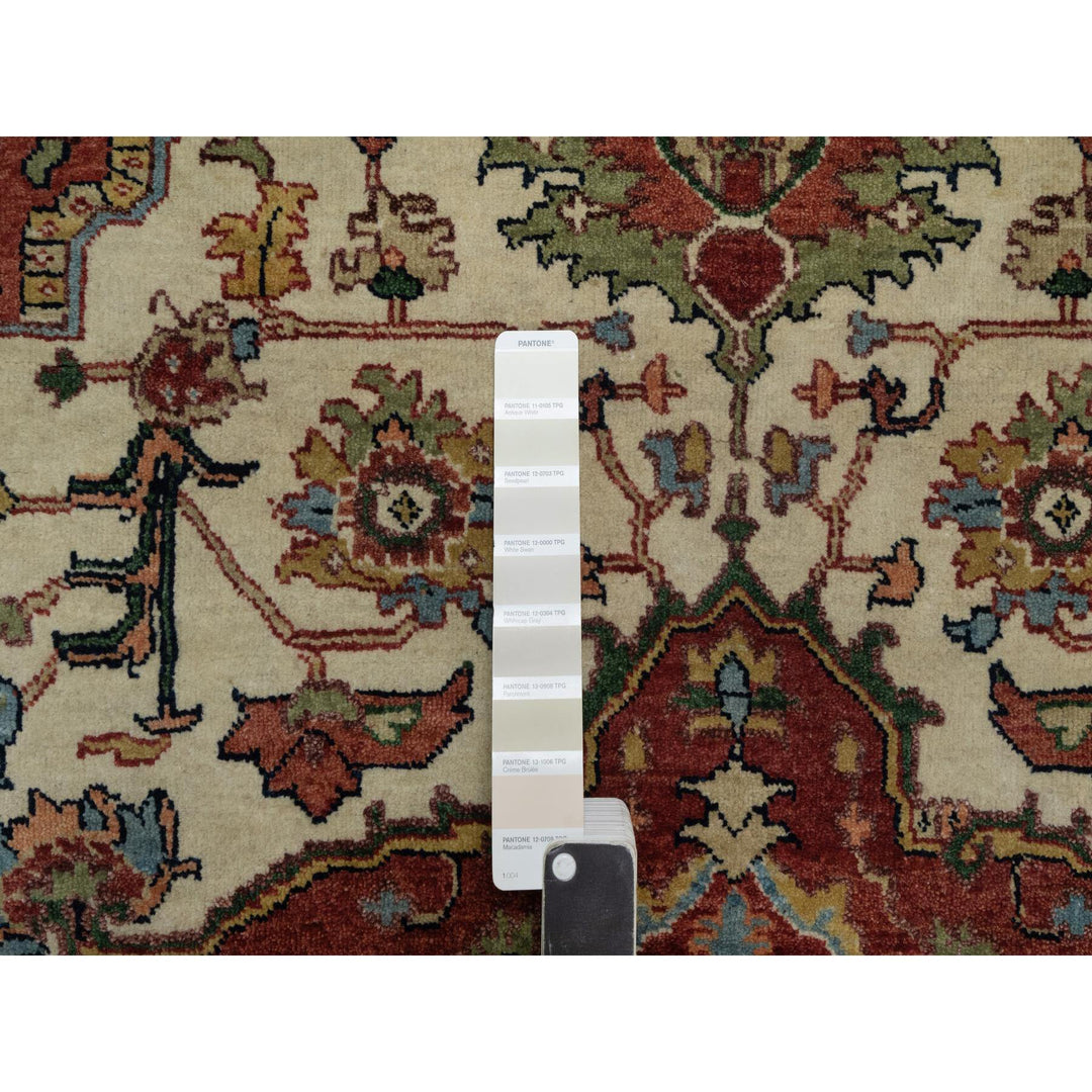 5'1" x 7'2" New Hand Knotted Ivory Wool Rectangle Oriental Rug - MOA10291395